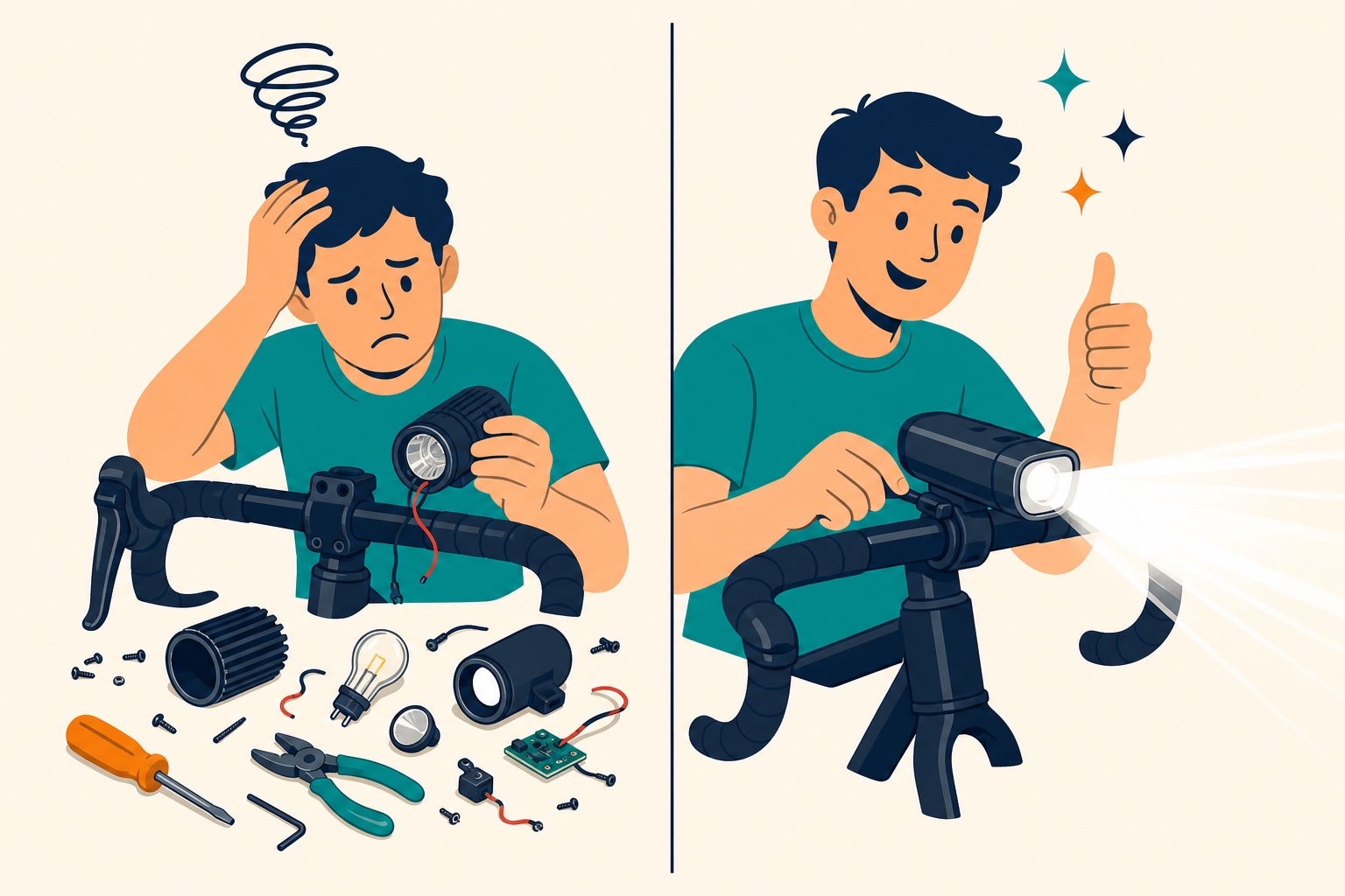 自作で困る人と、完成品のライトを付けて喜ぶ人