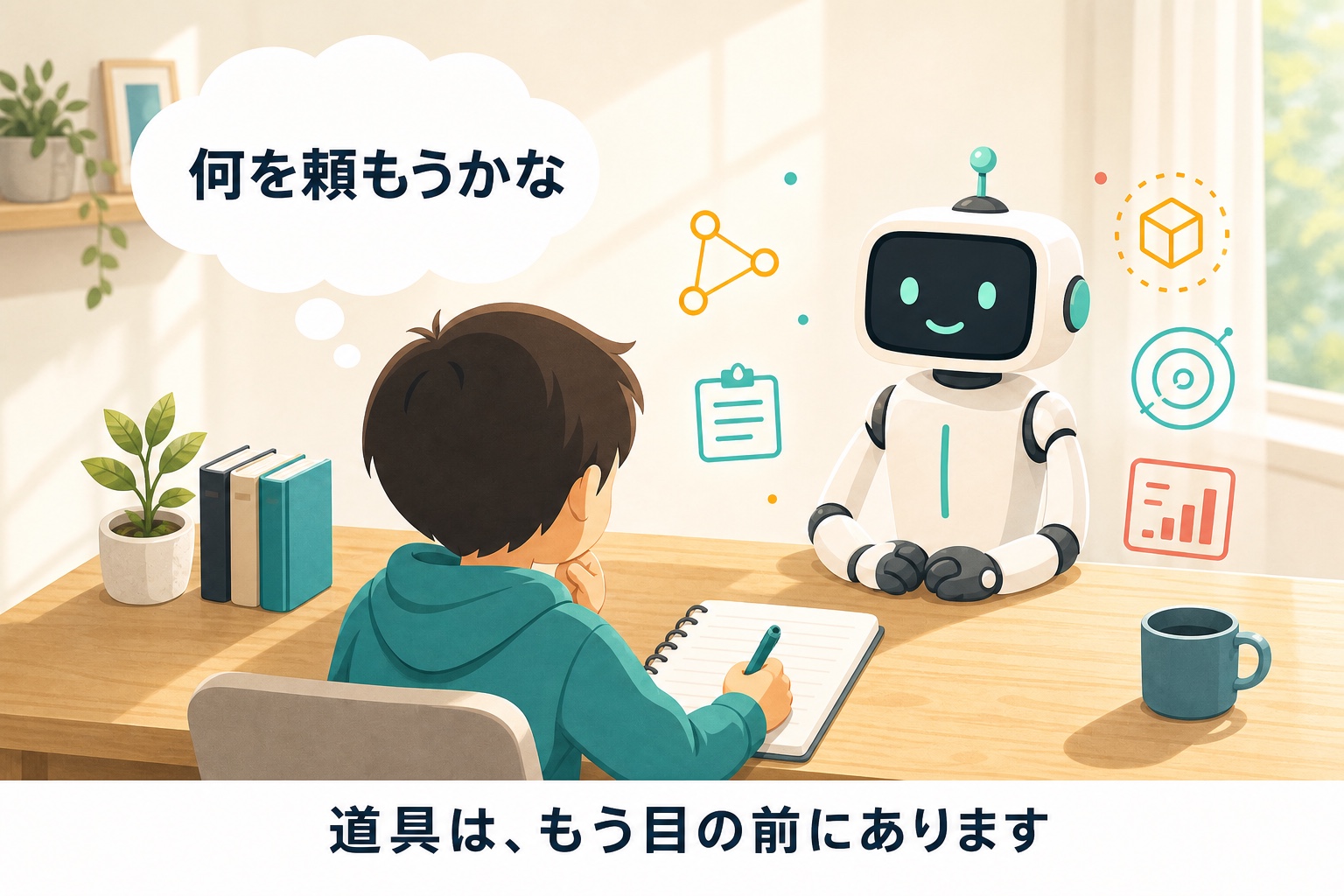 何を頼もうかな——道具は、もう目の前にあります